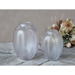 Transparentní skleněná dekorační váza Leaf  - Ø 14*18cm