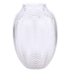 Transparentní skleněná dekorační váza Leaf  - Ø 14*18cm