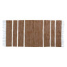 Hnědý bavlněný koberec s pruhy a třásněmi Rag walnut - 70*160 cm