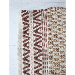 Béžový bavlněný koberec s ornamenty Rug stripes - 70*150 cm