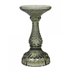 Zelený skleněný svícen Diamond - Ø 9*17 cm