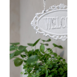 Krémová nástěnná závěsná cedule Welcome – 30*4*38cm