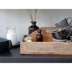 Dekorační dřevěný box s držadlem Grimaud - 43*25*18cm