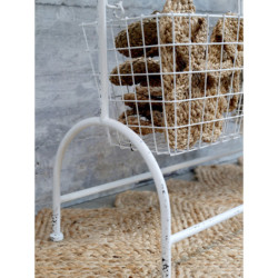 Bílý antik kovový regál s košíky Fil de Fer - 76*24*122cm