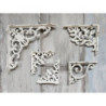 Krémová litinová konzole s ornamentem - 10*3,5*10cm