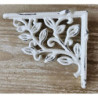 Krémová litinová konzole s lístky - 14*2*12cm
