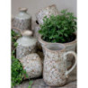 Zelený keramický dekorační džbán s kvítky Florals Evry - 16*11*18cm