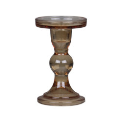 Karamelový skleněný svícen Pillar - Ø 8,5*14 cm