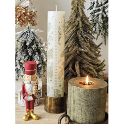 Bílo-zlatá adventní svíčka s čísly 1-24 Advent Candle - Ø 5*25cm / 60h