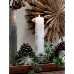 Bílo-zlatá adventní svíčka s čísly 1-24 Advent Candle - Ø 5*25cm / 60h