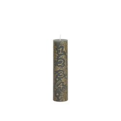 Zeleno - zlatá adventní svíčka s čísly 1- 4 Advent Candle - Ø 5*20cm / 48h