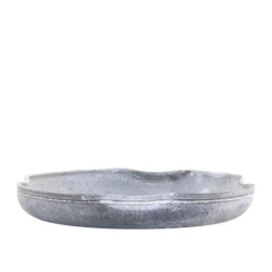 Zinkový antik plechový podnos s ohnutým okrajem Wavy M - Ø 21,5*3cm