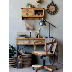 Antik dřevěná židle s výpletem a opěrkami na kolečkách Old French chair - 62*62*92 cm