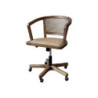 Antik dřevěná židle s výpletem a opěrkami na kolečkách Old French chair - 62*62*92 cm