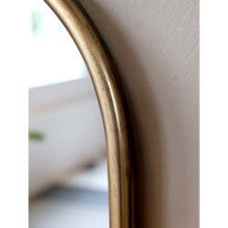 Bronzové antik nástěnné kovové zrcadlo s poličkou Sally - 33*13*56 cm