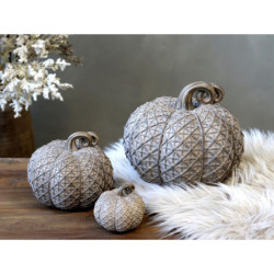 Hnědá latté dekorace dýně Pumpkin antique M - Ø 14*12cm