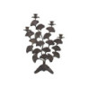 Mosazný antik kovový svícen s listy Ginkgo Old French - 34*14*46 cm
