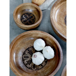 Dřevěná servírovací miska z mangového dřeva Tours Bowl - Ø 25*5 cm/ 1100ml