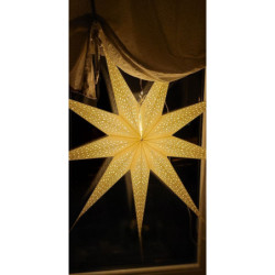 Bílá papírová hvězda Vintage - 90 cm