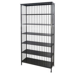 Černý kovový regál/ knihovna s policemi Vinni - 95*38*195cm