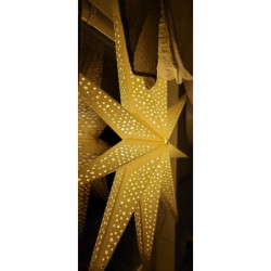 Bílá papírová hvězda Vintage - 90 cm