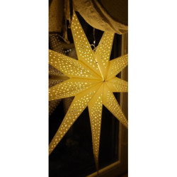 Bílá papírová hvězda Vintage - 90 cm