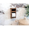 Dřevěný antik nástěnný držák na toaletní papír Grimaud Brick - 15*10*30 cm