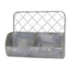 Nástěnná plechová police s patinou a 2 boxy Zinc - 34*15*28cm