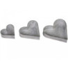 Sada 3ks plechové boxy ve tvaru srdce Zinc - 22*22*5cm
