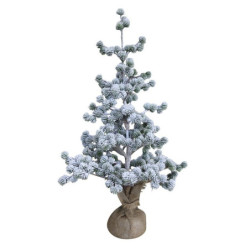 Zasněžený vánoční cedrový stromek v jutě Cedar snow - 80cm
