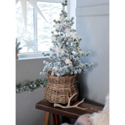 Zasněžený vánoční cedrový stromek v jutě Cedar snow - 80cm