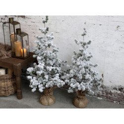 Zasněžený vánoční cedrový stromek v jutě Cedar snow - 80cm