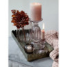 Set 3ks mosazný antik kovový podnos s patinou Flowre - 40*18*5cm
