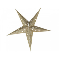 Champagne papírová hvězda Vintage s glitry - 13 cm