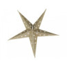 Champagne papírová hvězda Vintage s glitry - 13 cm