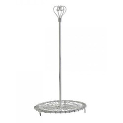 Bílý kovový stojan na kuchyňské utěrky s ozdobou Fill - Ø 16*33 cm