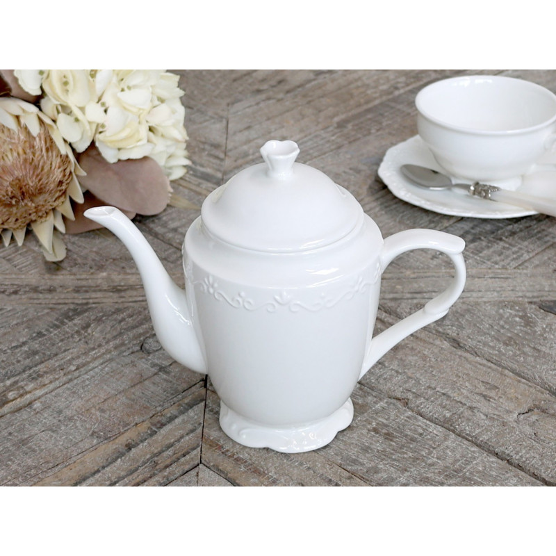 Porcelánová čajová konvice s krajkou Provence lace - 12*20 cm/ 0.9L