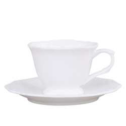 Porcelánový šálek s podšálkem s krajkou Provence lace - 9cm / 0.18L