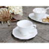 Porcelánový šálek s podšálkem s krajkou Provence lace - 9cm / 0.18L