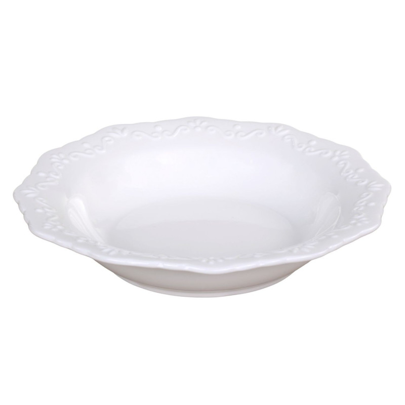 Porcelánový polévkový talíř s krajkou Provence lace - Ø 21cm / 0.25L