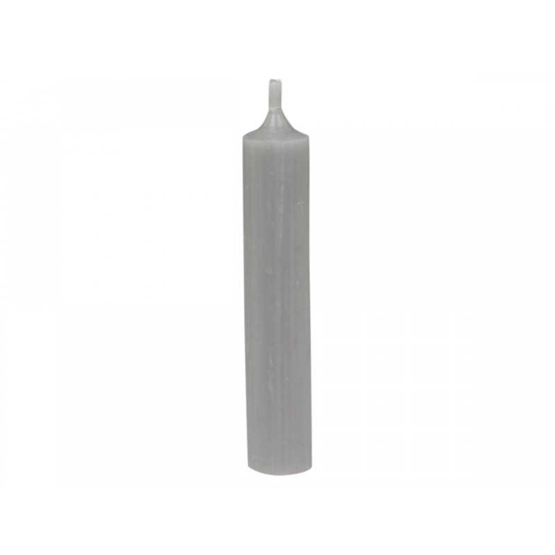 Šedá úzká krátká svíčka Short dinner grey - Ø 2 *11cm / 4.5h
