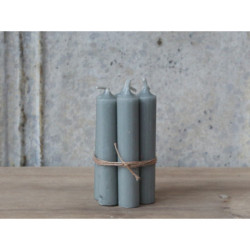 Šedá úzká krátká svíčka Short dinner grey - Ø 2 *11cm / 4.5h