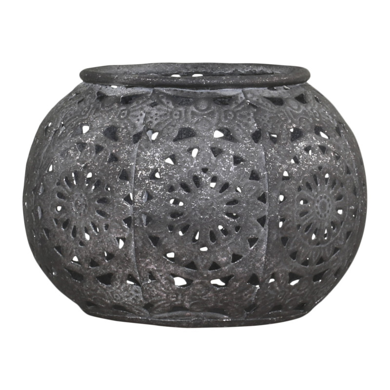 Zinkový kovový vintage svícen Vire zinc - Ø 10*7 cm