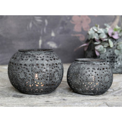 Zinkový kovový vintage svícen Vire zinc - Ø 10*7 cm