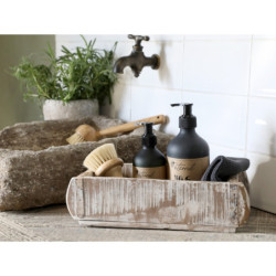 Bílá dřevěná retro bedýnka Brick old white - 30*15*10 cm