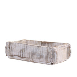 Bílá dřevěná retro bedýnka Brick old white - 30*15*10 cm