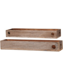 Set 2ks dřevěných dekoračních podnosů Grim - 50*12*6/ 40*9*6 cm