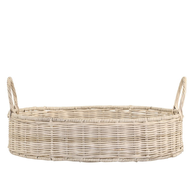 Přírodní ratanový kulatý podnos s uchy Mikael - Ø 40*9 cm