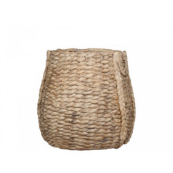 Hnědý obal na květináč s proutěným vzorem Corte I -  Ø 39*38cm
