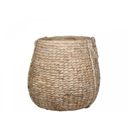 Hnědý obal na květináč s proutěným vzorem Corte I -  Ø 47*45cm